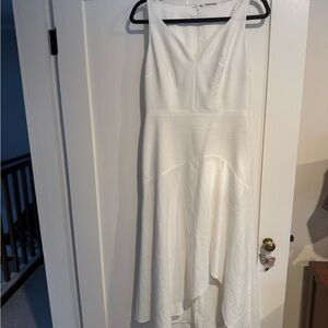 Tahari Elegant White Linen Sleeveless Dress